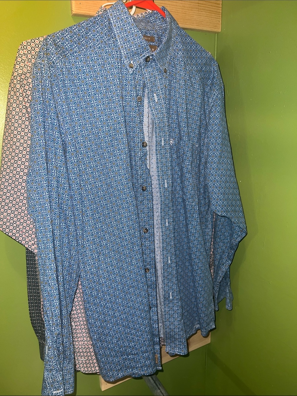 Ariat Blue Geometric Stretch Button-Up Shirt